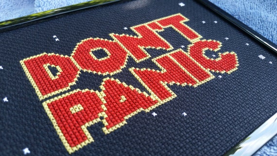 Don't Panic HHGG Cross Stitch Pattern 