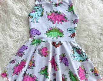 Gebloemde Dino Racerback-jurk