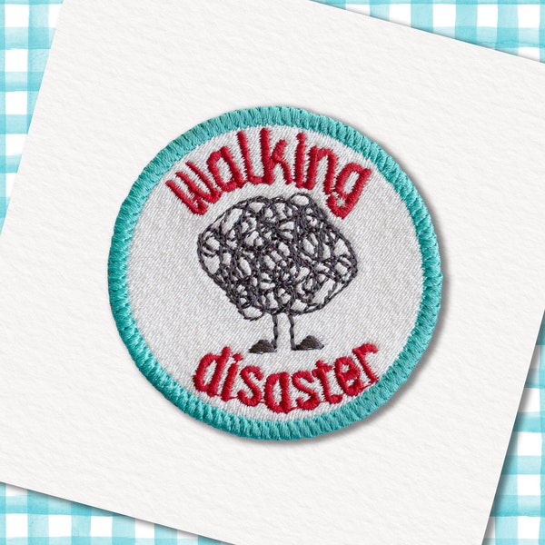 Walking disaster, Funny patch, Embroidered iron-on patch