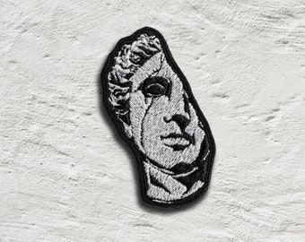 Greek Bust, Greek Statue, Iron-on embroidered patch