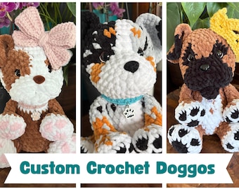 Custom Crochet Dog Plush, Personalized Pet Memorial Keepsake