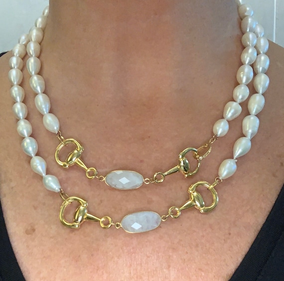 Long Pearl Double Wrap Necklace