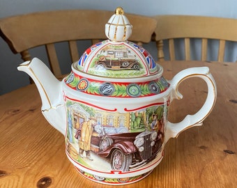Vintage Very Rare Sadler Golden Age of Travel - The Open Road Teapot from 1980s