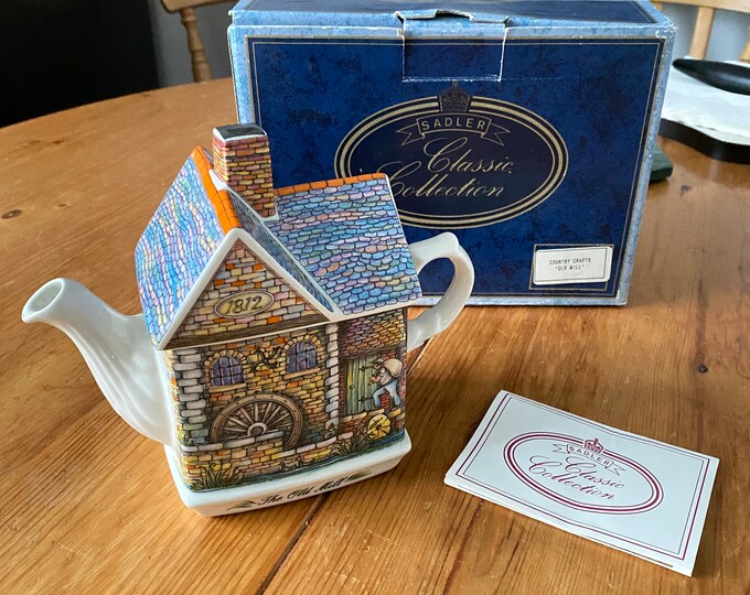 Vintage Sadler Old Mill Teapot From Country Crafts Collection From