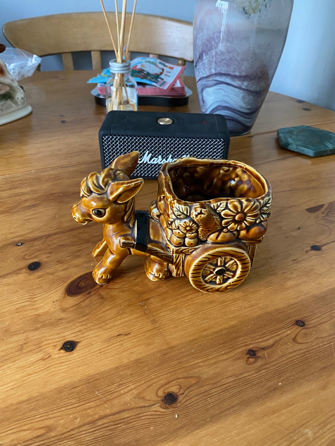 Vintage Donkey Pulling Cart Planter / Plant Pot From 1950s Etsy