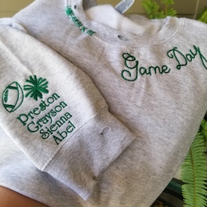 Custom | Game day embroidered sweatshirt | football mom sweatshirt | gifts for women