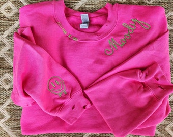 Funny embroidered sweatshirt | bright colored sweatshirt | gifts for women