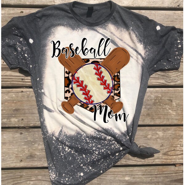 Baseball mom bleached tee