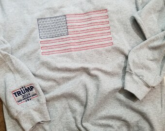 American Flag Trump Sweatshirt | embroidered sweatshirt | 2024