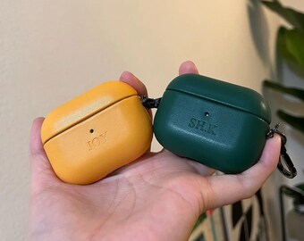 Personalized Custom Engraved Initials Monogram Leather Airpod Case| Custom AirPod 3 Case |Personalized Gift Idea For Him Her Airpod Pro 2