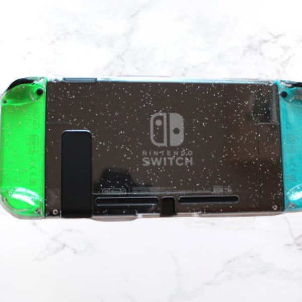 Glitter Transparent Switch Snap On Hard Case | Clear Glitter Switch OLED Joy-Con Protective Case| Nintendo Switch Shell Case Cover