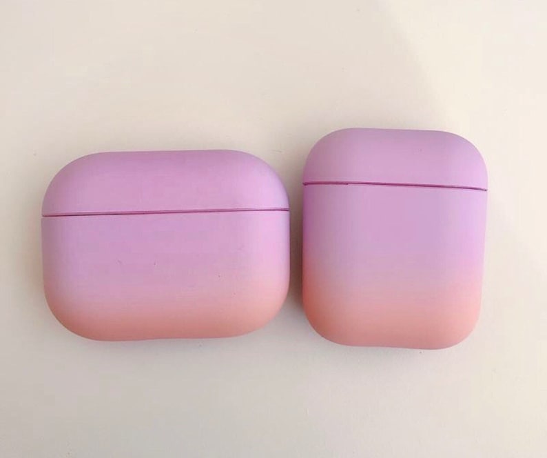 Custom Name Ombré Friends AirPod 4 Case | Personalized Name Initials Coloured Gradient AirPod Pro 2 Case | Apple AirPod 3 Holder Gift Purple Pink