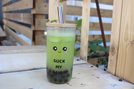 Reusable Bubble Tea Cup With Bevel Cut Stainless Steel Straw/ Eco-friendly Boba  Tea Cup / Reusable Smoothie Tumbler / Cute Reusable Boba Cup 