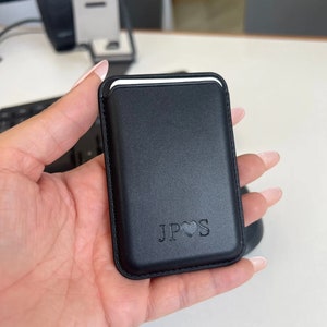 Personalisierte Initialen Magnetischer MagSafe Kartenhalter für iPhone