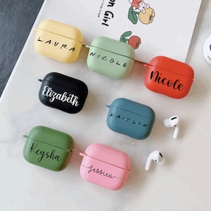 Custom Name Ombré Friends Airpod Case | Personalized Name Initials Coloured Gradient Airpod Pro Case | Silicone Apple Airpod Pro Holder