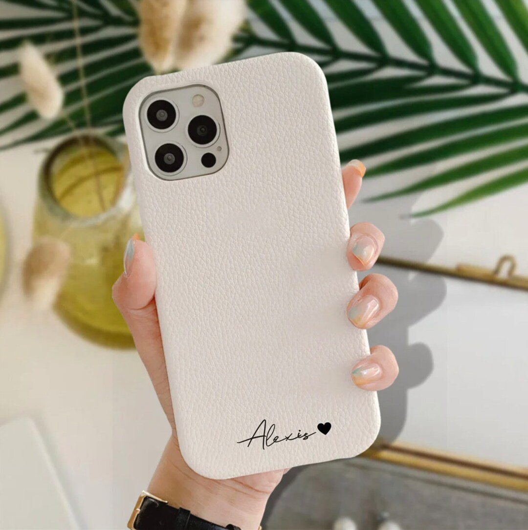 Personalized Initial Custom Cursive Name Heart Leather Luxury ...