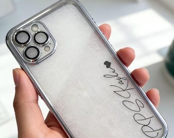 Personalized Initial Custom Name Heart Electroplated Transparent Luxury Protective iPhone 17 16 15 iPhone 14 13 12 11 Pro Max Custom