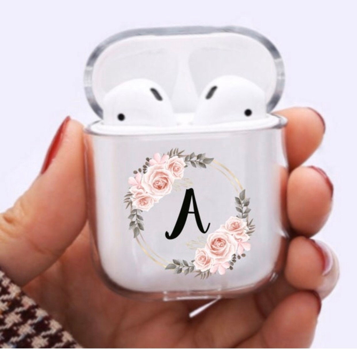 Pastele Gucci Floral Custom Personalized AirPods Case Apple AirPods Gen 1  AirPods Gen 2 AirPods Pro Protective Cover Sublimation