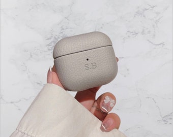 Personalized Custom Engraved Initials Monogram Pebble Leather Airpod Case| Custom AirPod 3 Case | Gift Idea For Him Her Airpod Pro 2