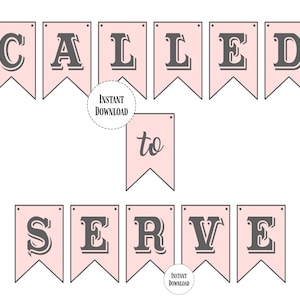 Sister Missionary Banner • Called To Serve Banner • Pink Sister Missionary Called To Serve • Pink Missionary Sign • Pink Missionary Decor