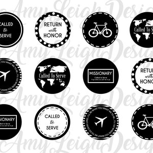 Missionary Cupcake Toppers • Called To Serve • Return With Honor • Mission Homecoming • Mission Farewell • Mission Call • Instant Download