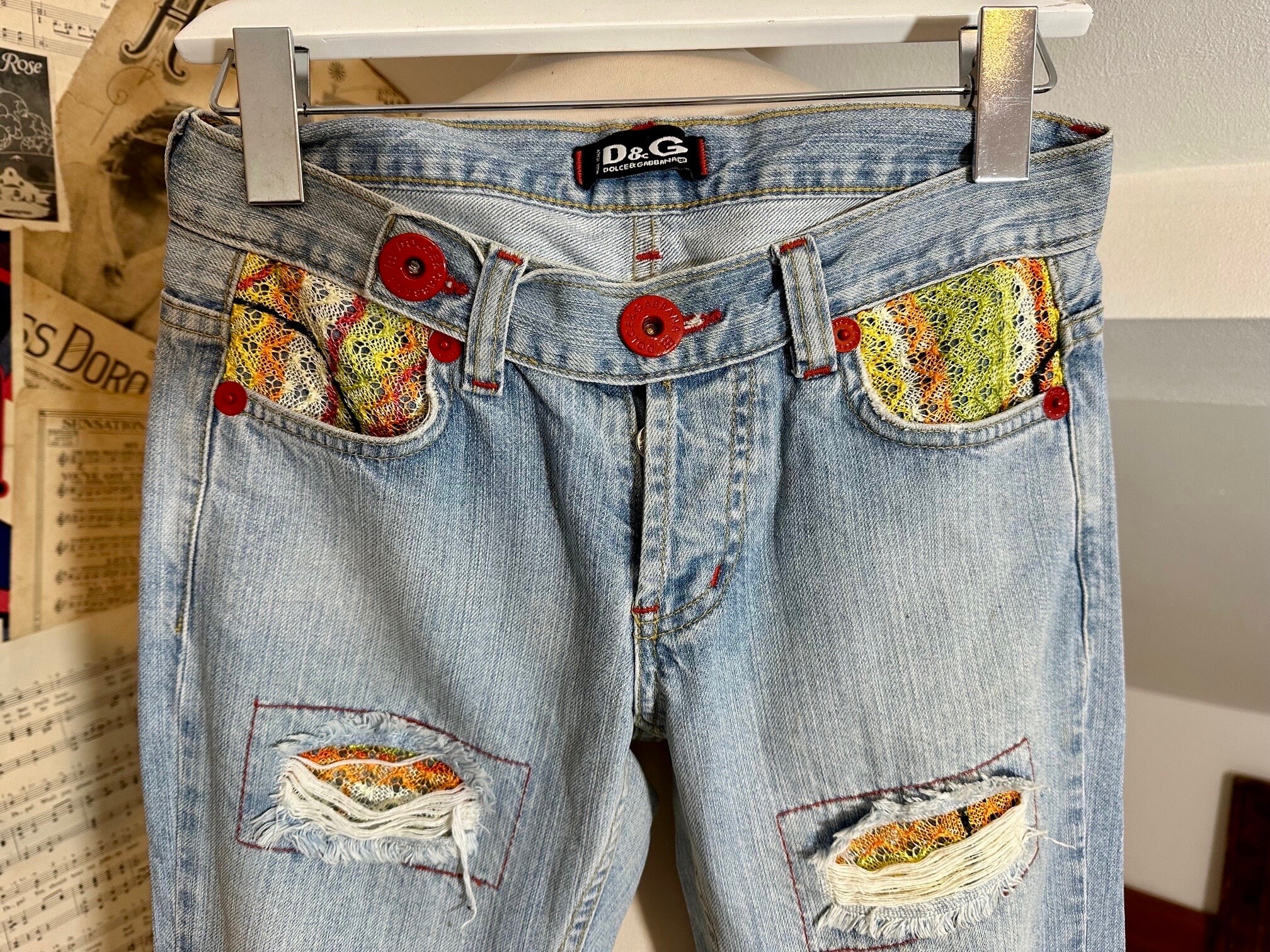 XS 90年代 Y2K D&G ドルチェ＆ガッバーナ ダメージ加工 ほつれ