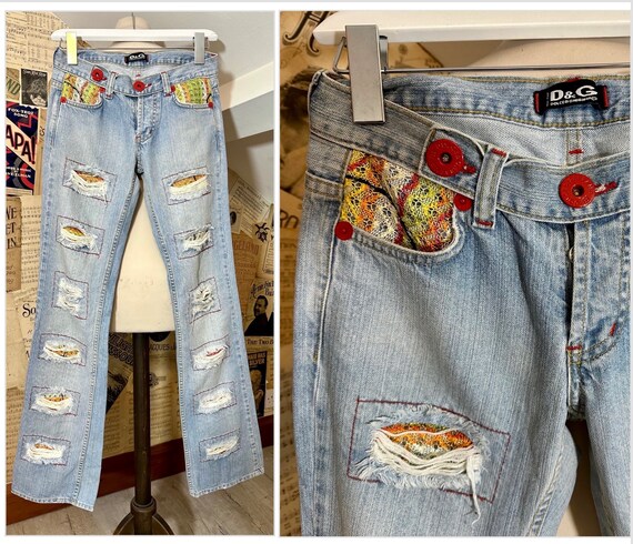 D&G ドルガバ ドルチェアンドガッバーナ　ダメージ加工 ジーンズ　y2k 楽天市場】DOLCE&GABBANA ドルチェ&ガッバーナ パンツ USED