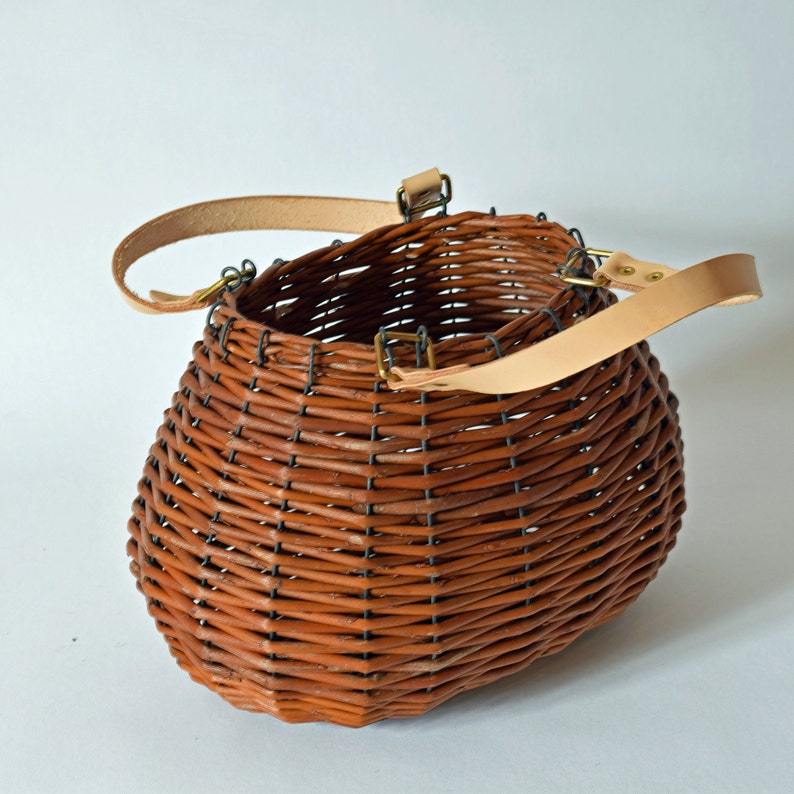 Small Oval Basket Leather Handles Etsy