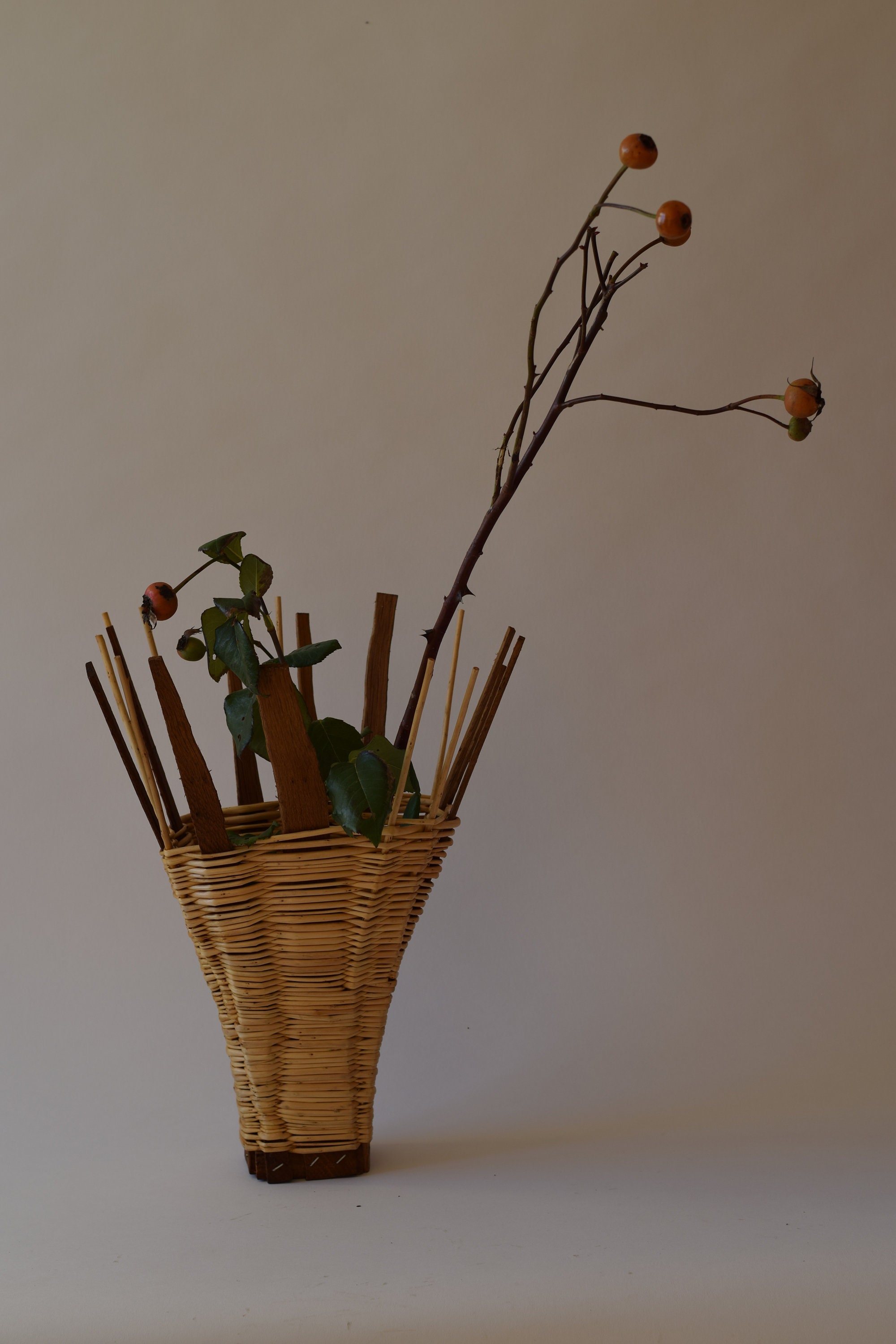 Vase Pour Bouquet Sec en Vannerie