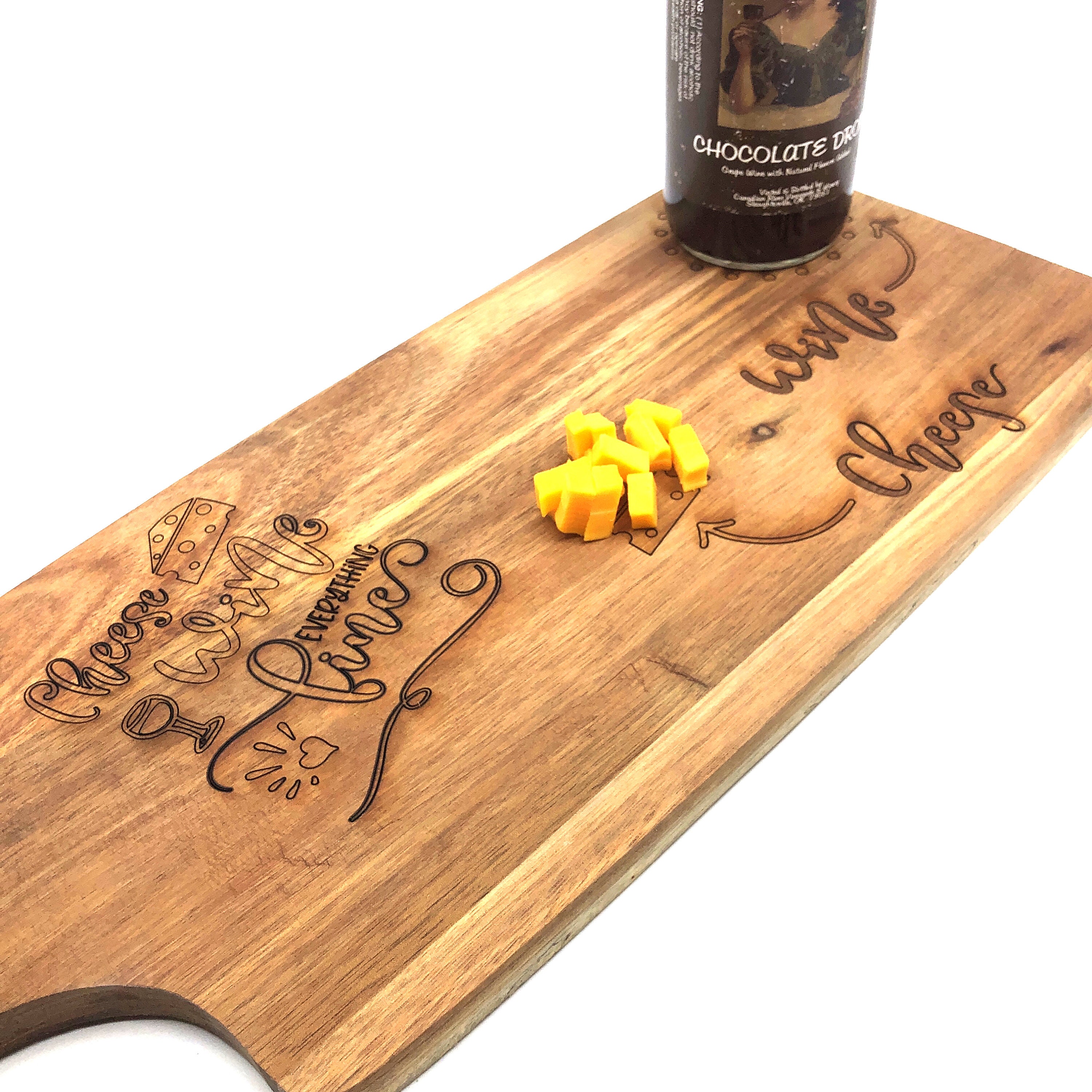 Cheese & wine set cutting board serving tray wine board Etsy