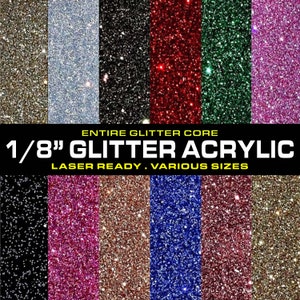 GLITTER (3mm) ACRYLIC - laserable