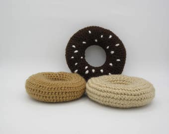 Doughnut, Bagel, Chocolate, Caramel, Whole Wheat, Crochet Food, Toy, Peluche, Like Dad, Like Mom, Little Kitchen, Grocery