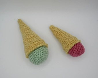 Ice Cream Cornet and 3 Balls, Crochet Food, Toy, Peluche, Like Dad, Like Mom, Little Kitchen, Grocery