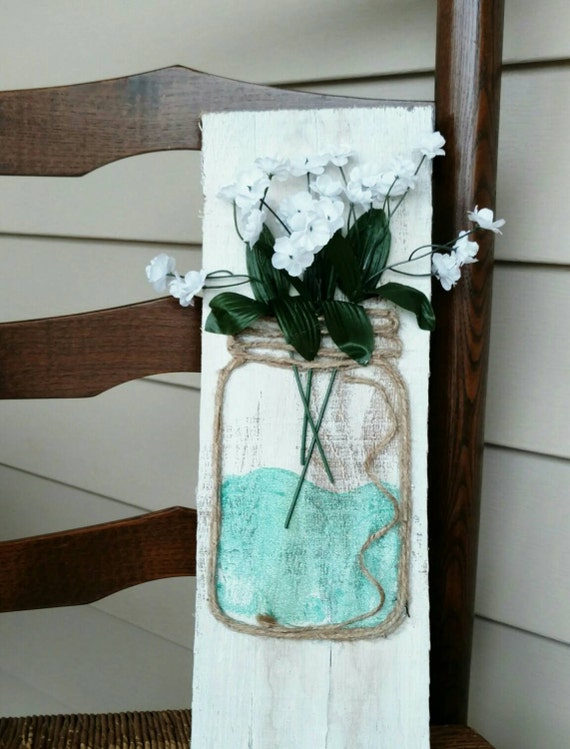 Items similar to Twine mason jar wall art set of 2 on Etsy