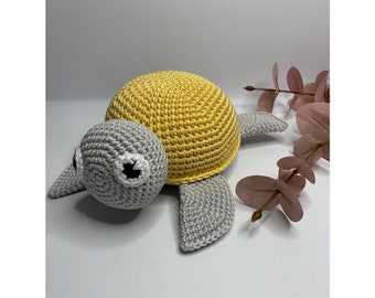 Large turtle music box crocheted according to your choice of color and melody