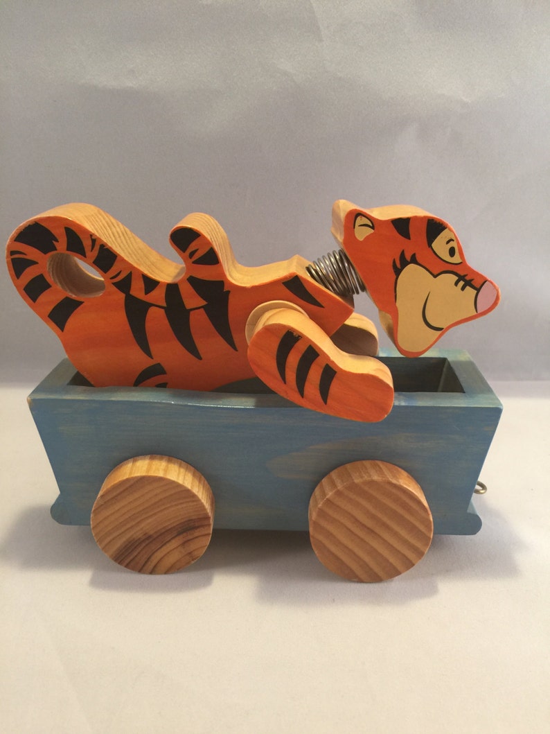 Vintage Disney Wooden Tigger Pull Toy Mint | Etsy