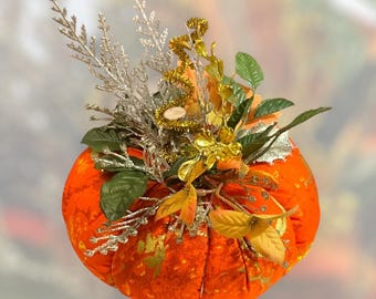 Herbst Herbst Deko Stoff Kürbis Handgemacht 20 “Umfang ca 18 cm Höhe