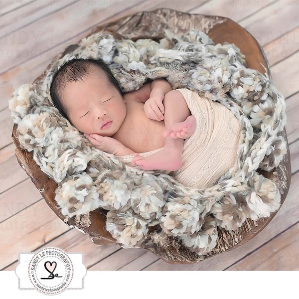 Newborn Digital Backdrop - Wood Bowl with Wood Flooring Background Composite