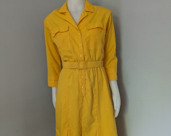 Vestido amarillo vintage de los años 70 de Sears The Fashion Place