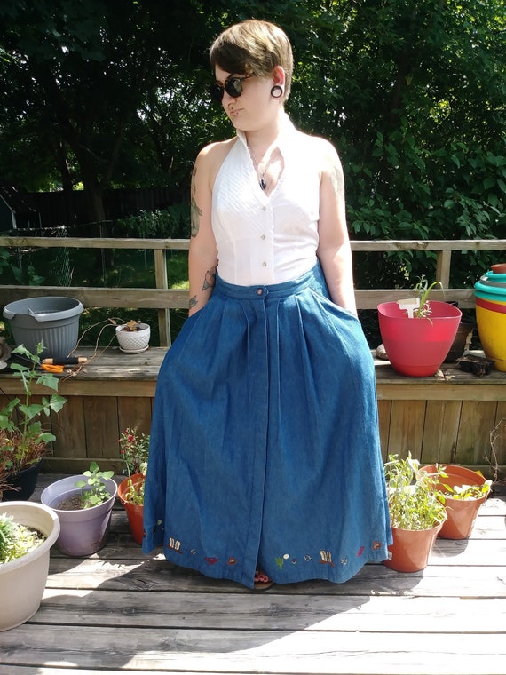 denim skirt 1980s