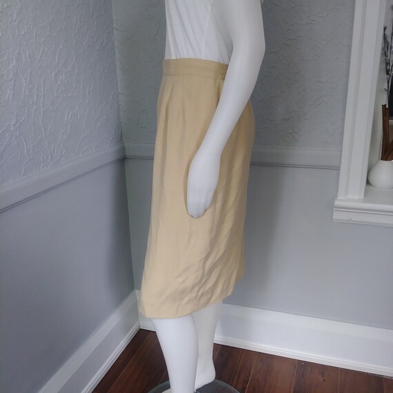 Vintage 90's 2000's Pale Yellow Skirt - Silk exte… - image 4