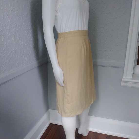 Vintage 90's 2000's Pale Yellow Skirt - Silk exte… - image 6