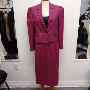 1990's Ladies Checkered pink & black Suit made in France for skirt'n sweater shops wool image 9