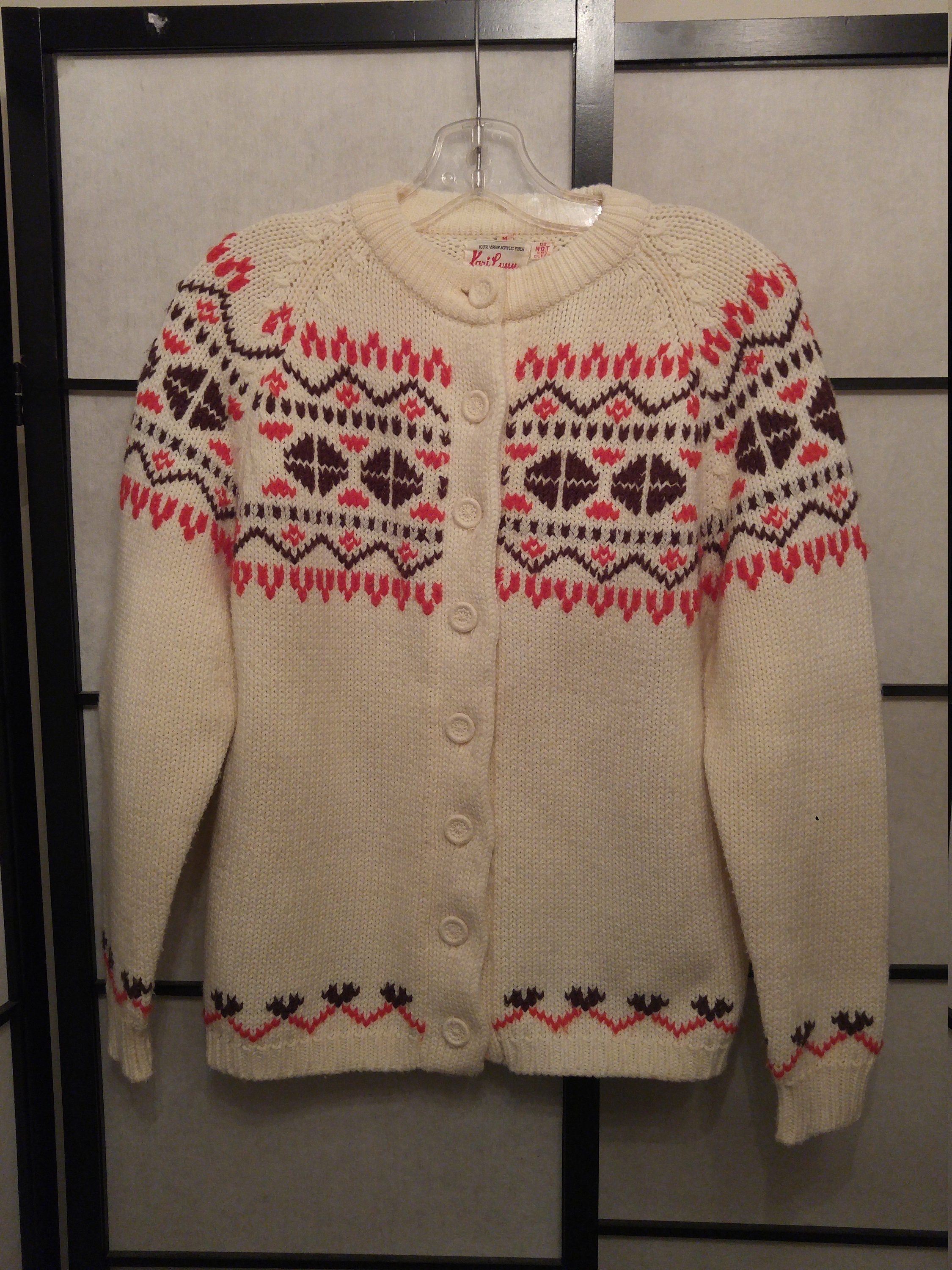 Vintage 1970's Fair Isle Sweater Cardigan by Kari Lynn - Etsy Canada