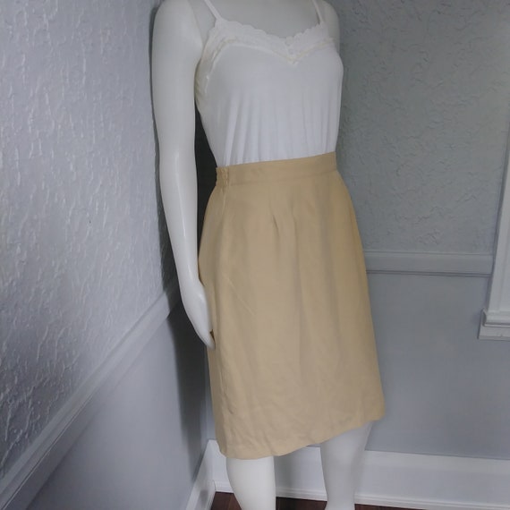 Vintage 90's 2000's Pale Yellow Skirt - Silk exte… - image 3
