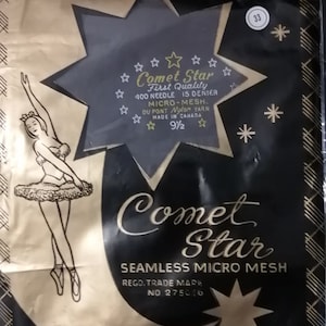 Nylons, Vintage Nylons, Comet Star Nylons, Seamless micro mesh nylons, new