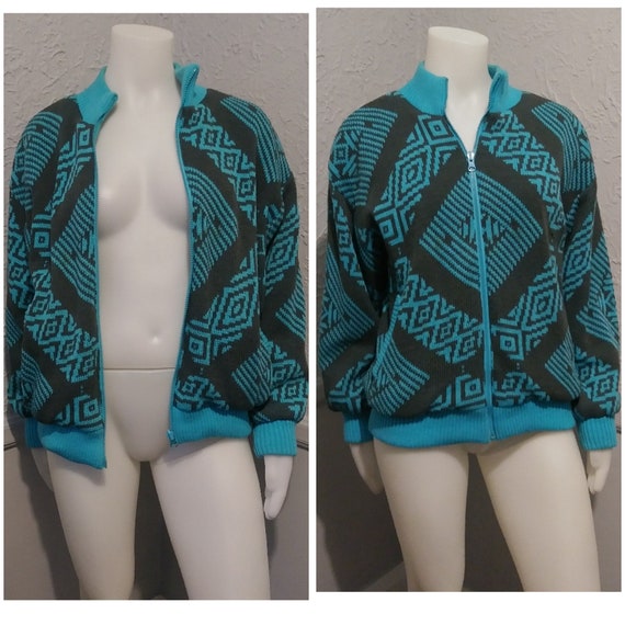 Retro Patterned Zip Up Jacket by Stylman Internat… - image 9