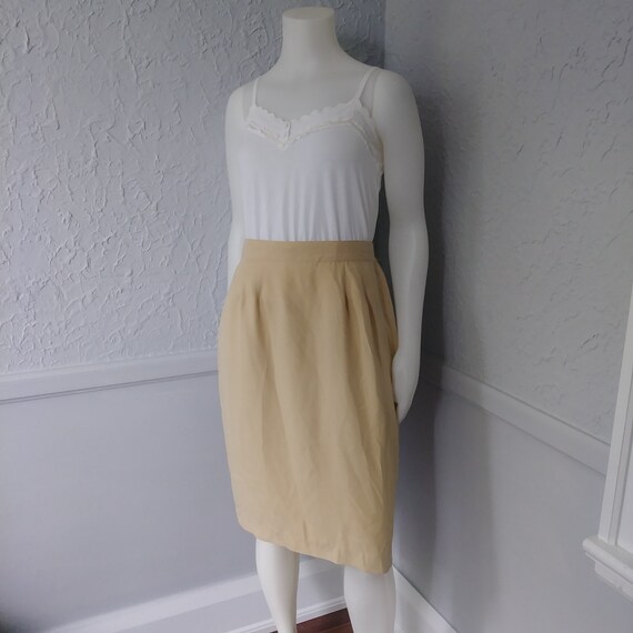 Vintage 90's 2000's Pale Yellow Skirt - Silk exte… - image 8