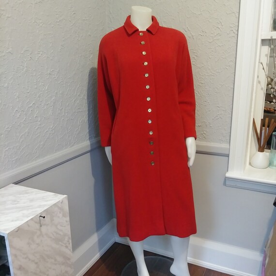 Vintage Red Long Fall Winter Coat by Bonwit Telle… - image 8