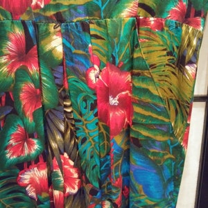 Vintage 1980's Tropical Flowers and Foliage Dress E.D. Michaels image 8